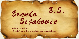 Branko Šijaković vizit kartica